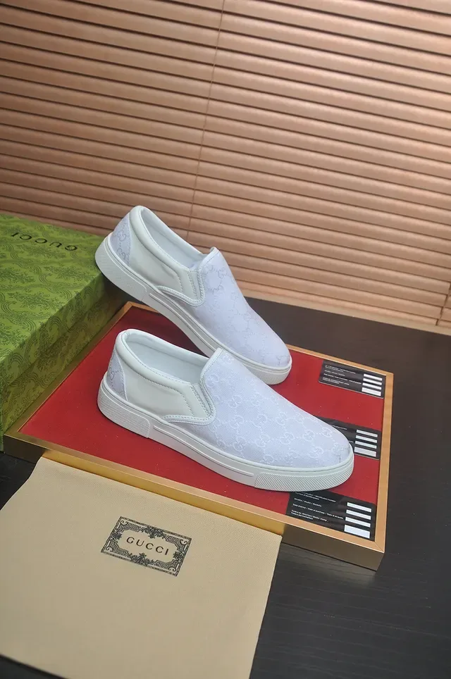 Gucci Ace GG Monogram White Slip-On Lifestyle Sneakers 4