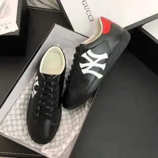 Gucci Ace New York Yankees Black White Red Lifestyle Sneakers