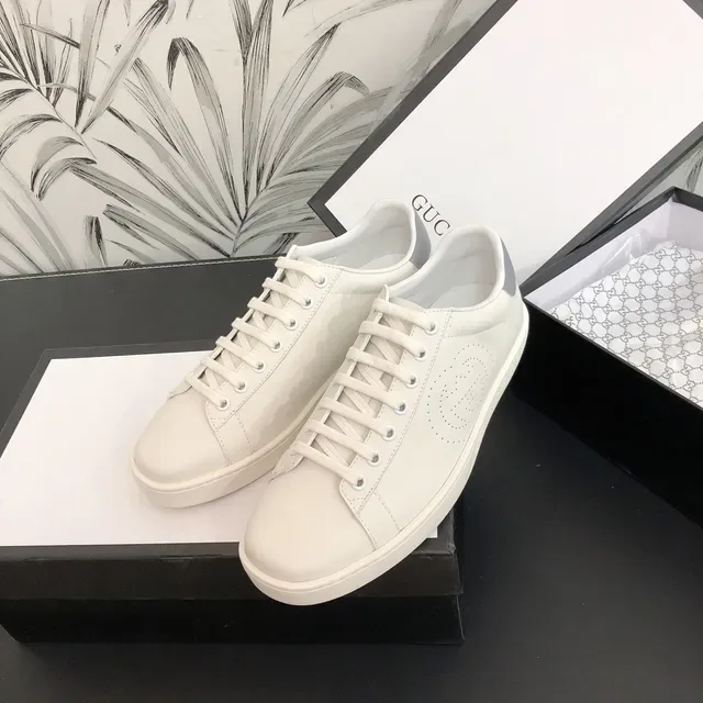 Gucci Ace Perforated Logo White Lifestyle Sneakers 2
