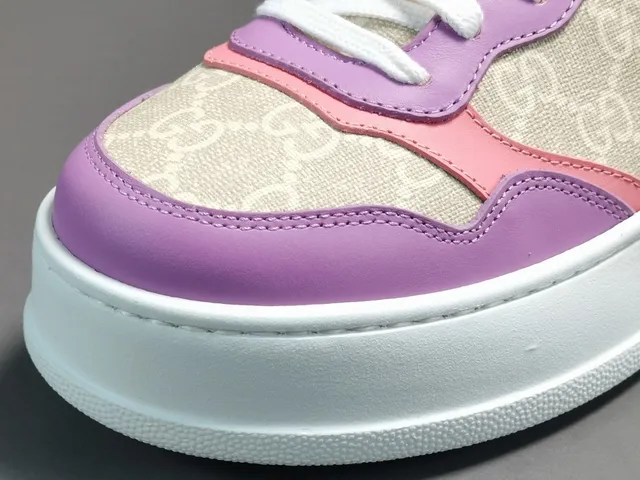 Gucci Ace Platform Lavender Pink Beige GG Monogram Lifestyle Sneakers 4