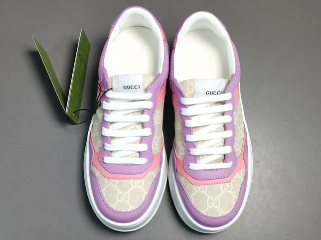 Gucci Ace Platform Lavender Pink Beige GG Monogram Lifestyle Sneakers 14