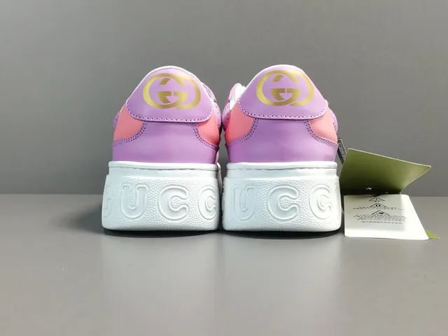 Gucci Ace Platform Lavender Pink Beige GG Monogram Lifestyle Sneakers 17