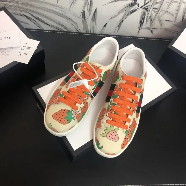 Gucci Ace Strawberry Print Lifestyle Sneakers 5
