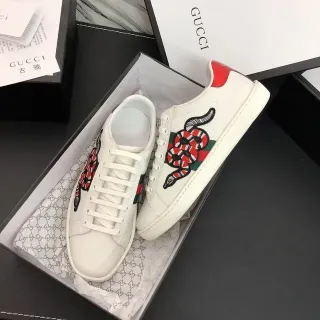 Gucci Ace White Snake Embroidery Lifestyle Sneakers