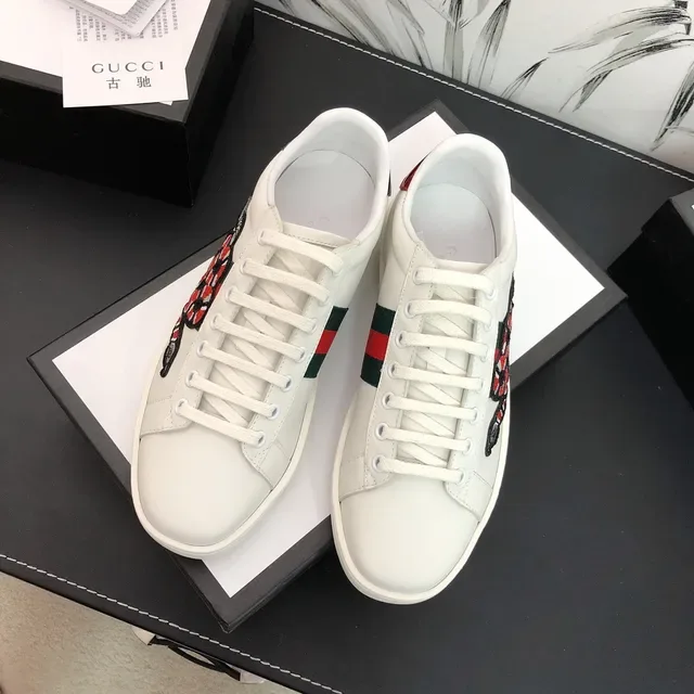 Gucci Ace White Snake Embroidery Lifestyle Sneakers 2