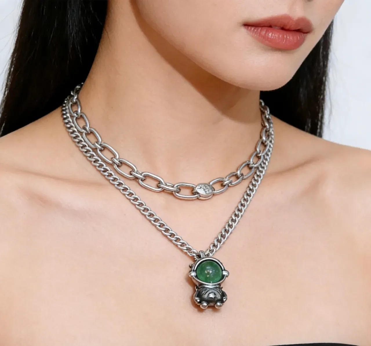 Gucci Astronaut Pendant Silver Chain Necklace 3