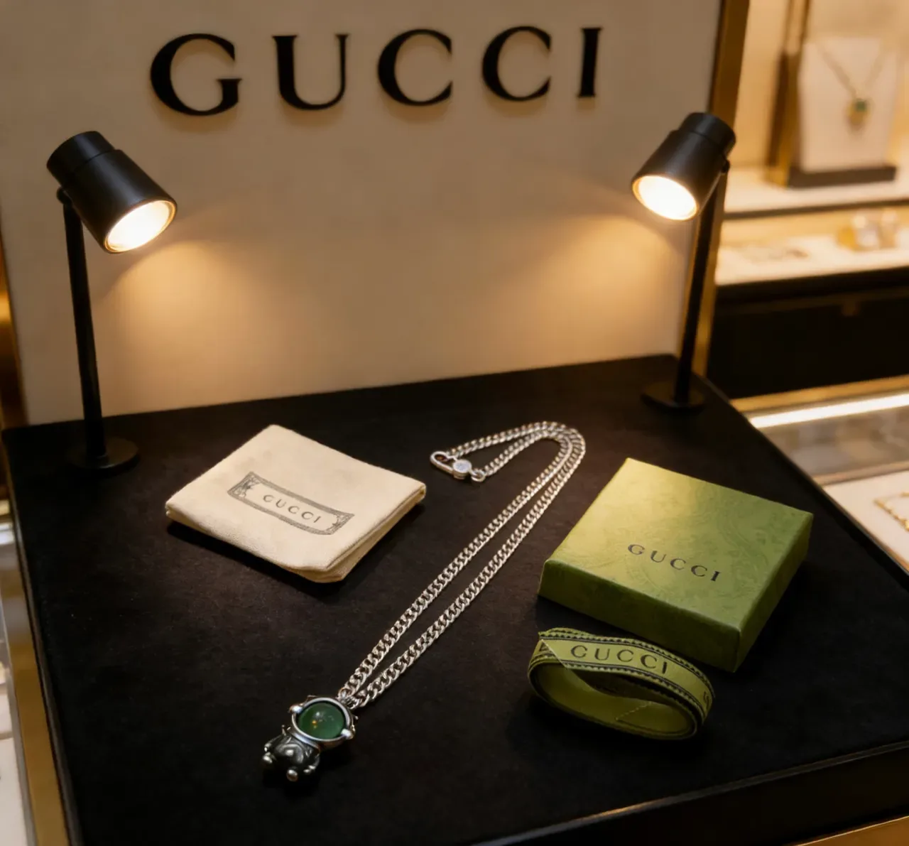 Gucci Astronaut Pendant Silver Chain Necklace 6