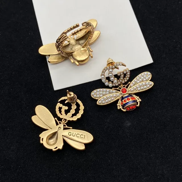 Gucci Bee Pearl and Enamel Earrings 4
