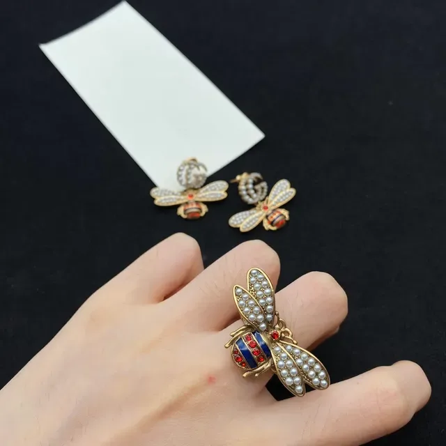Gucci Bee Pearl and Enamel Earrings 5