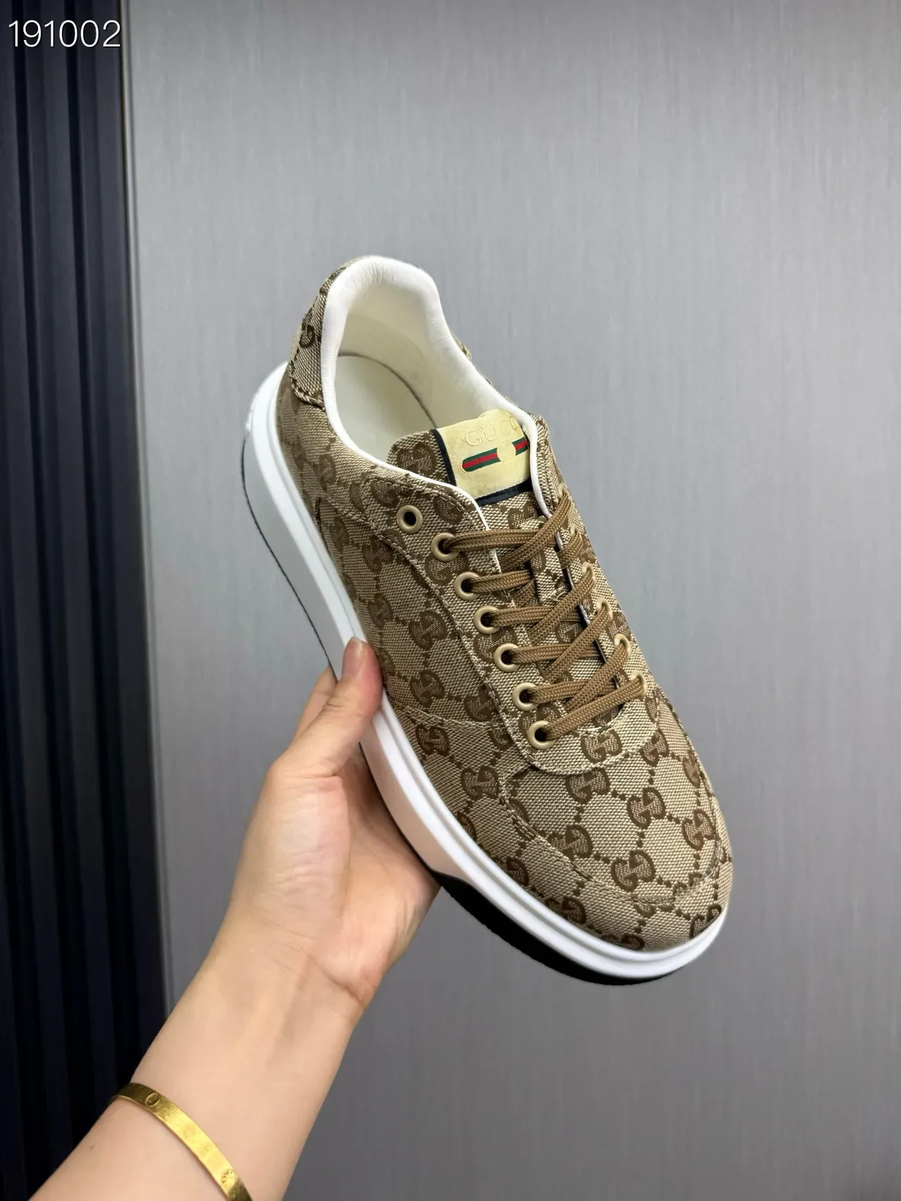 Gucci Beige Brown GG Supreme Monogram Canvas Chunky Platform Sole Lifestyle Sneakers 3