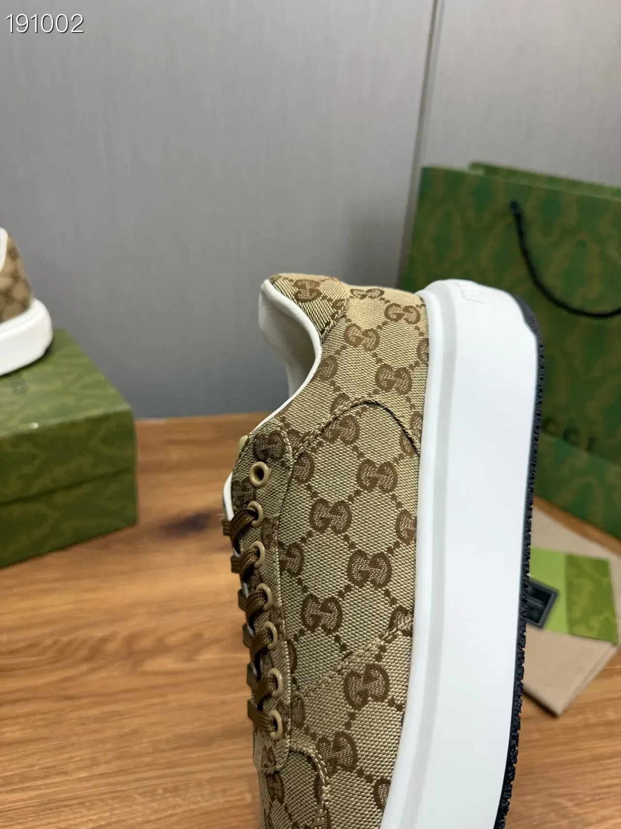 Gucci Beige Brown GG Supreme Monogram Canvas Chunky Platform Sole Lifestyle Sneakers 5