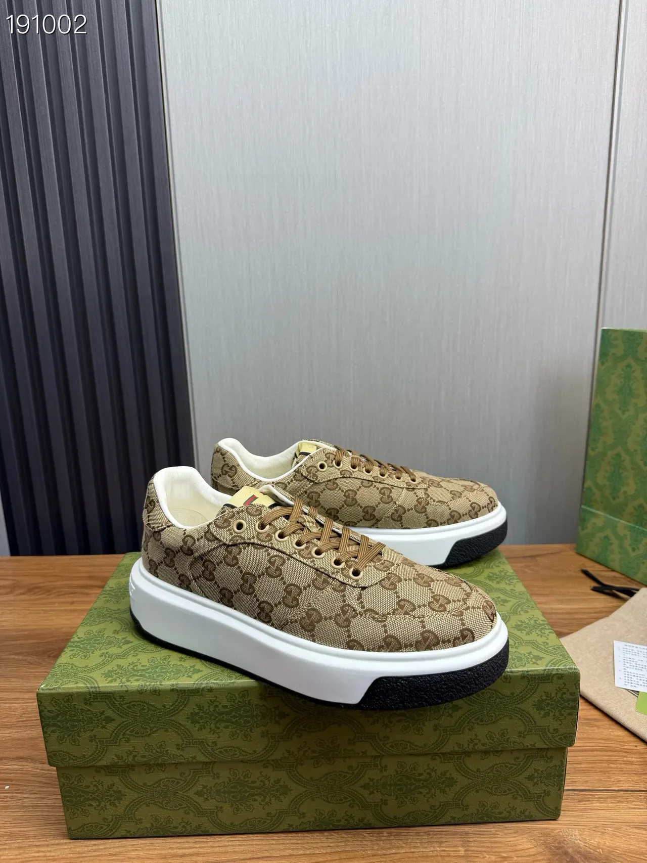 Gucci Beige Brown GG Supreme Monogram Canvas Chunky Platform Sole Lifestyle Sneakers 7