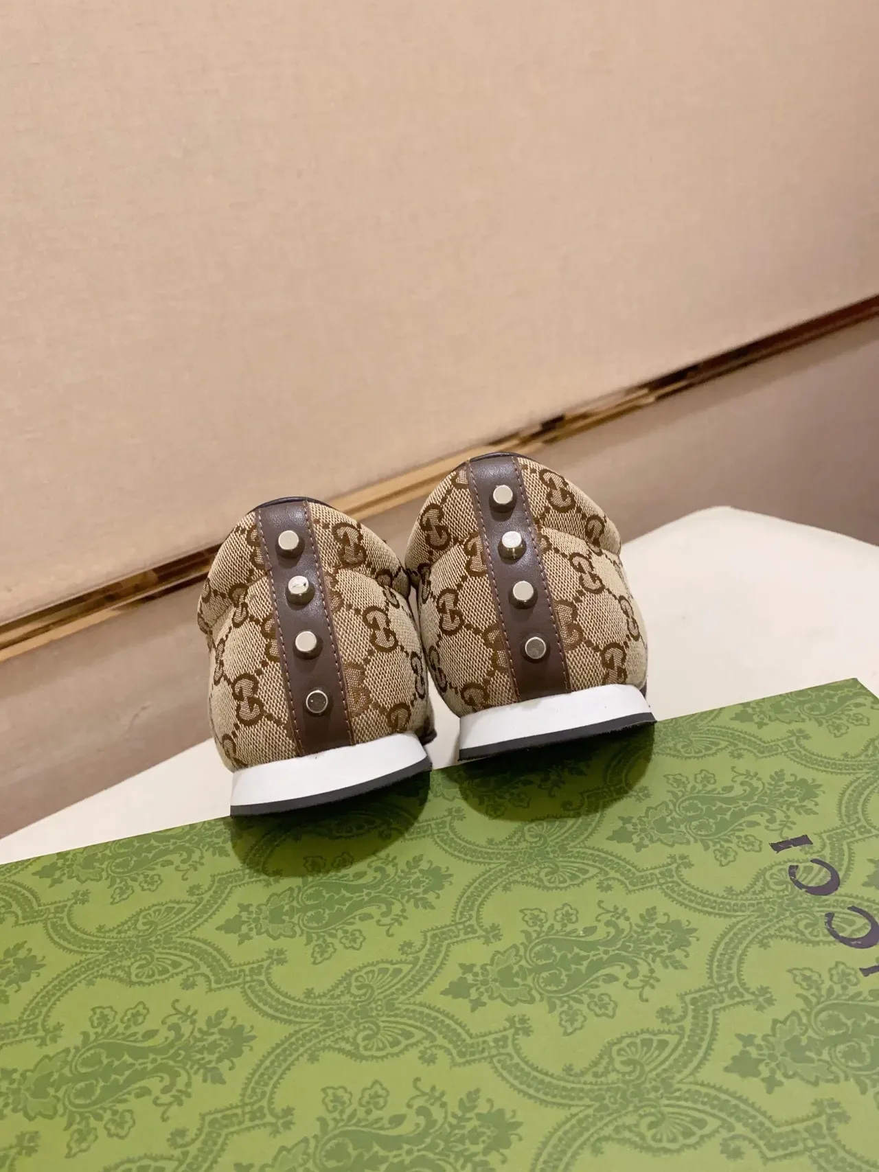 Gucci Beige Marron Monogram Toile Daim Superpositions Lifestyle Sneakers 3