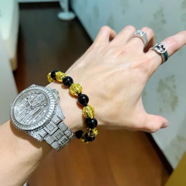 Gucci Black and Gold-Tone Beaded Bracelet 2