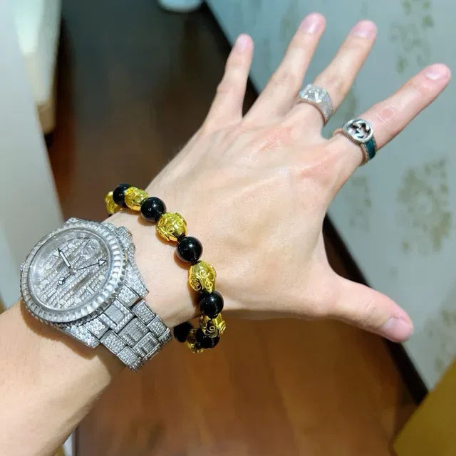 Gucci Black and Gold-Tone Beaded Bracelet 3
