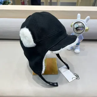 Gucci Black Shearling-Lined Ear-Flap Beanie