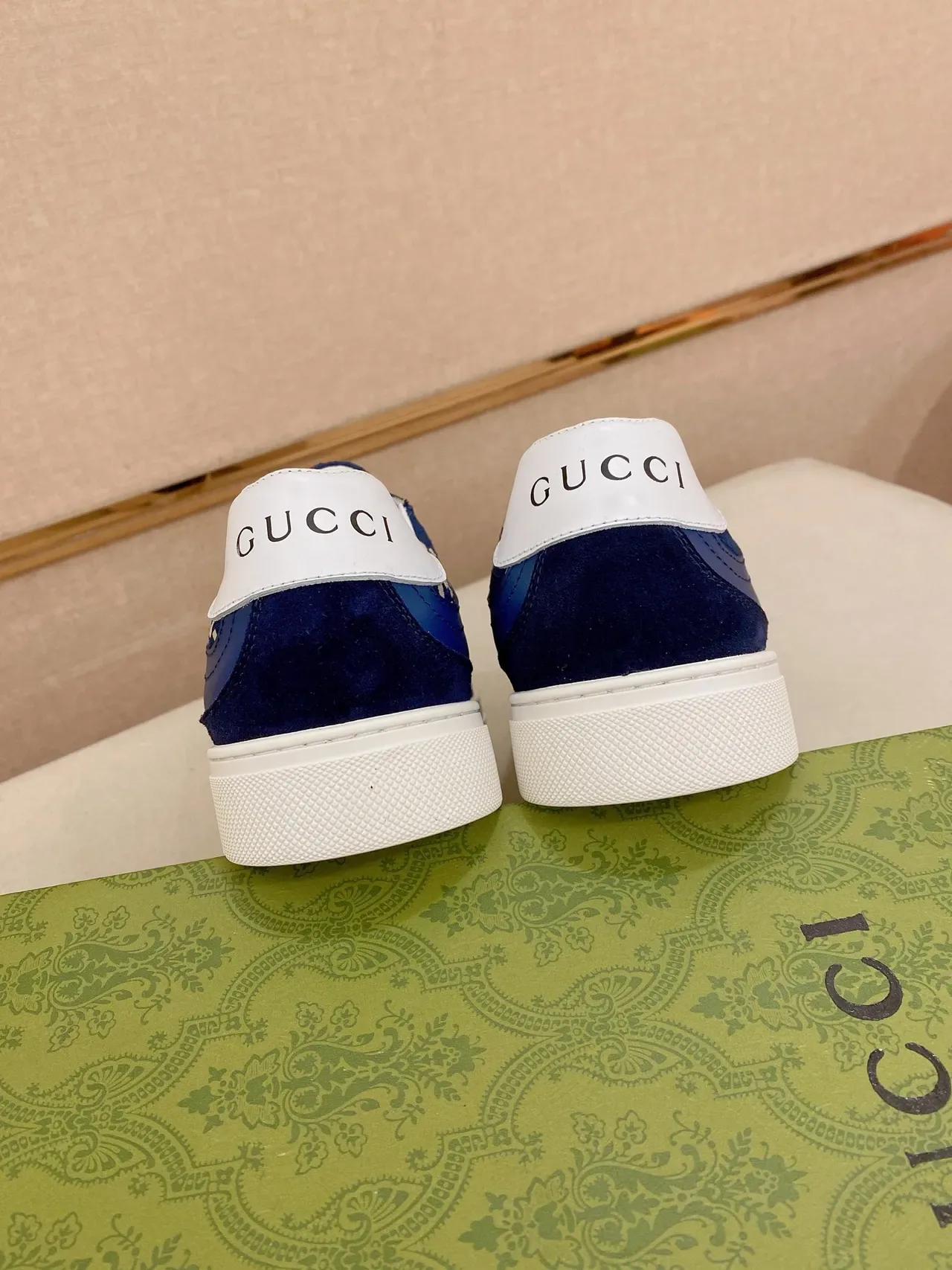 Gucci Blue White GG Monogram Print Web Stripe Accent Lifestyle Sneakers 8