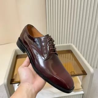 Gucci Burgundy Black Patent Leather Cap Toe Oxford Shoes