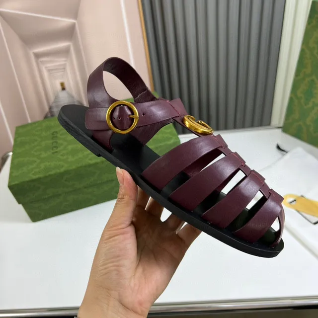 Gucci Dionysus Borgonha Dourado Multi-Estras Cabeça de Tigre Hardware Sandálias Gladiator 5