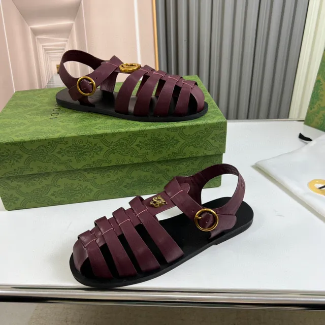 Gucci Dionysus Borgonha Dourado Multi-Estras Cabeça de Tigre Hardware Sandálias Gladiator 8