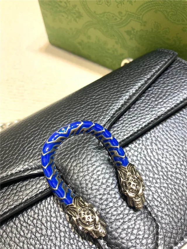Gucci Dionysus White Pebbled Leather Blue Enamel Horsebit Chain Bag 5