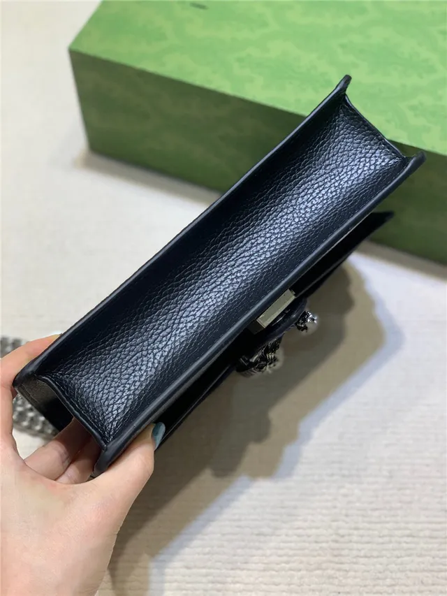 Gucci Dionysus White Pebbled Leather Blue Enamel Horsebit Chain Bag 6