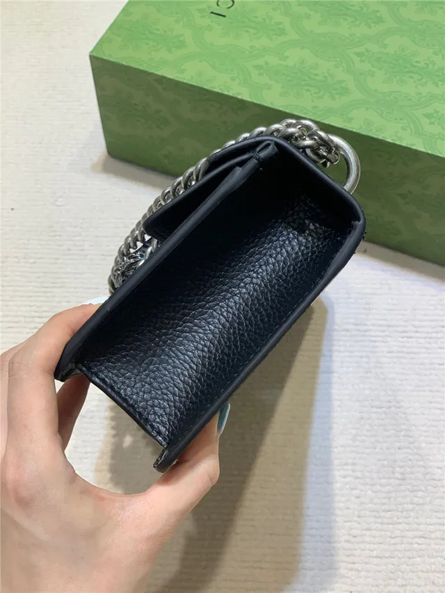 Gucci Dionysus White Pebbled Leather Blue Enamel Horsebit Chain Bag 7