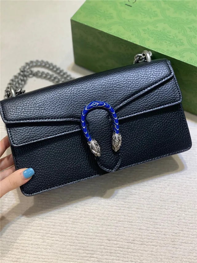 Gucci Dionysus White Pebbled Leather Blue Enamel Horsebit Chain Bag 10