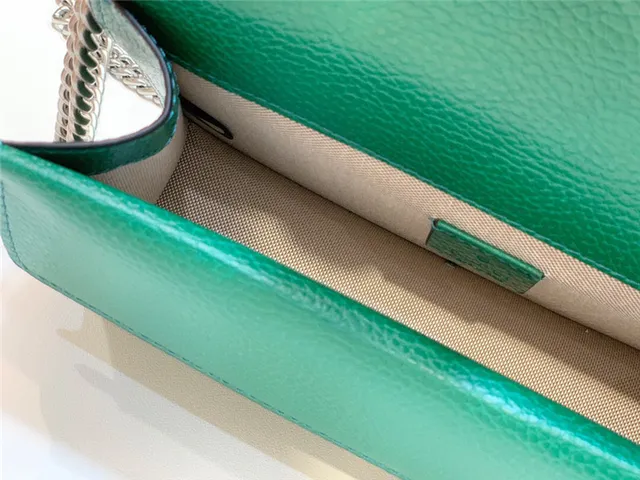 Gucci Dionysus White Pebbled Leather Blue Enamel Horsebit Chain Bag 12