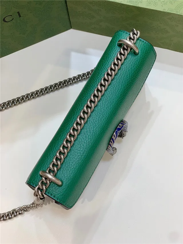 Gucci Dionysus White Pebbled Leather Blue Enamel Horsebit Chain Bag 13