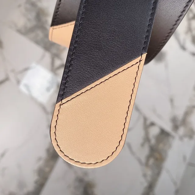 Gucci Double G কালো এবং বেইজ চামড়ার বেল্ট 3