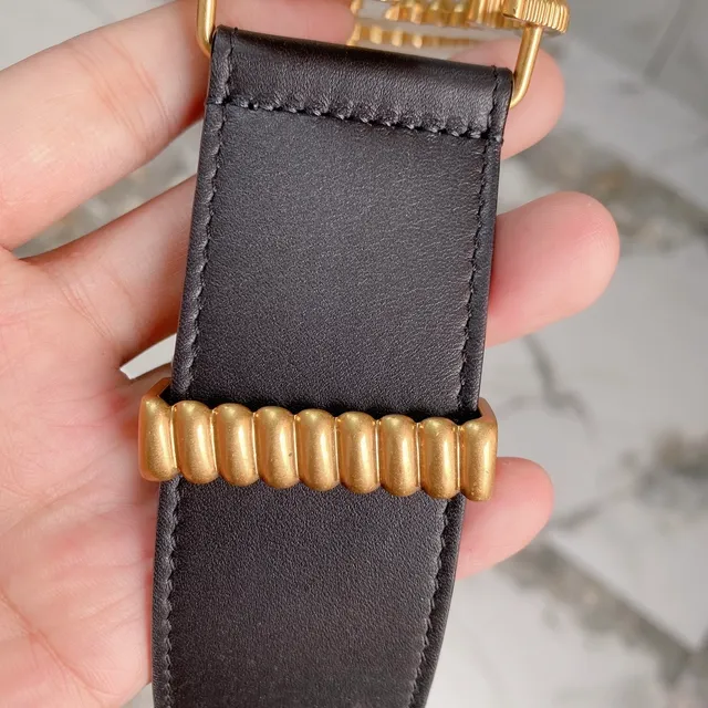 Gucci Double G কালো এবং বেইজ চামড়ার বেল্ট 8