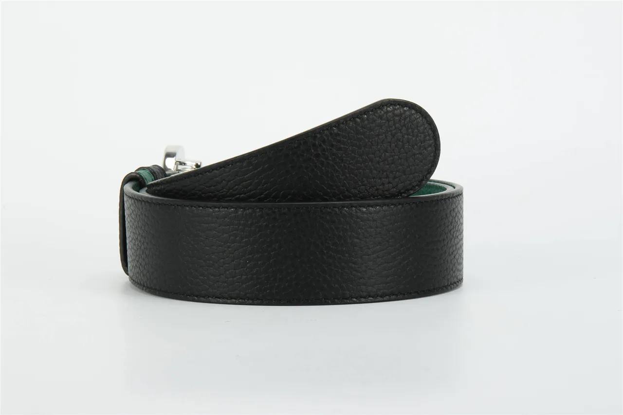 Gucci GG Marmont Black and Green Leather Belt 3