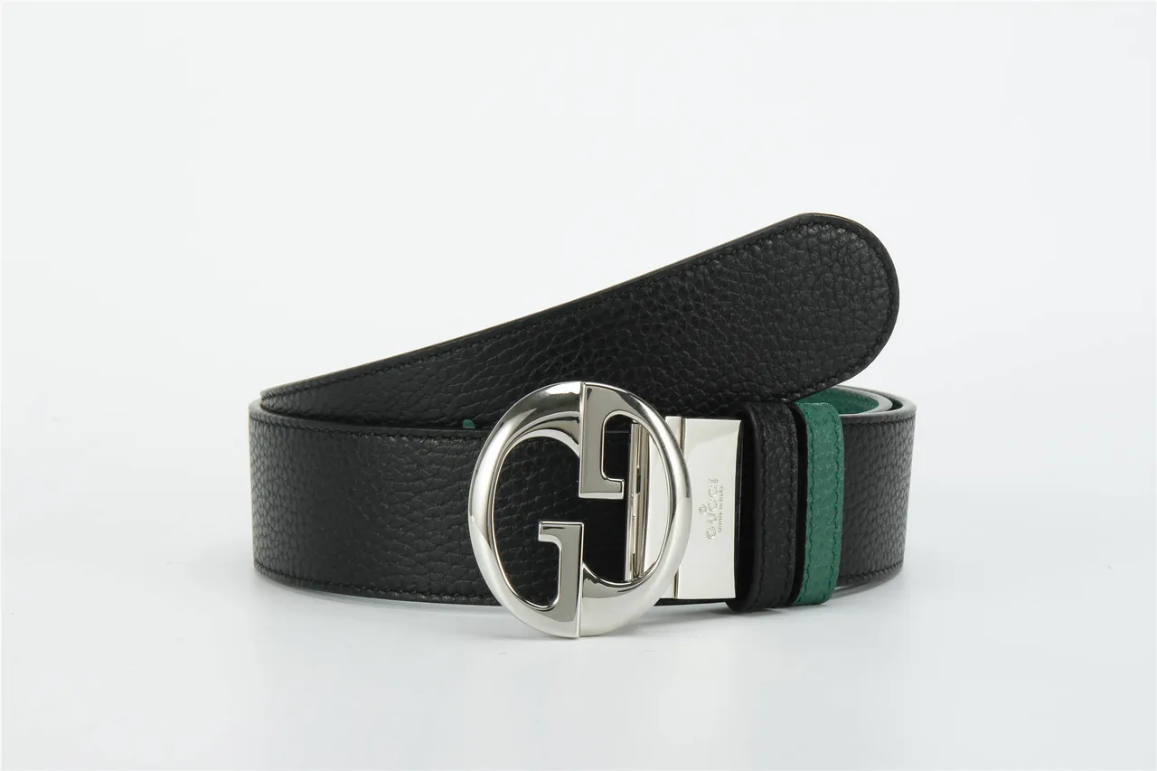 Gucci GG Marmont Black and Green Leather Belt 4