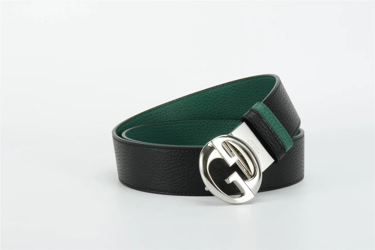 Gucci GG Marmont Black and Green Leather Belt 5