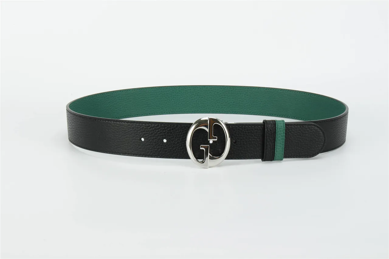 Gucci GG Marmont Black and Green Leather Belt 10