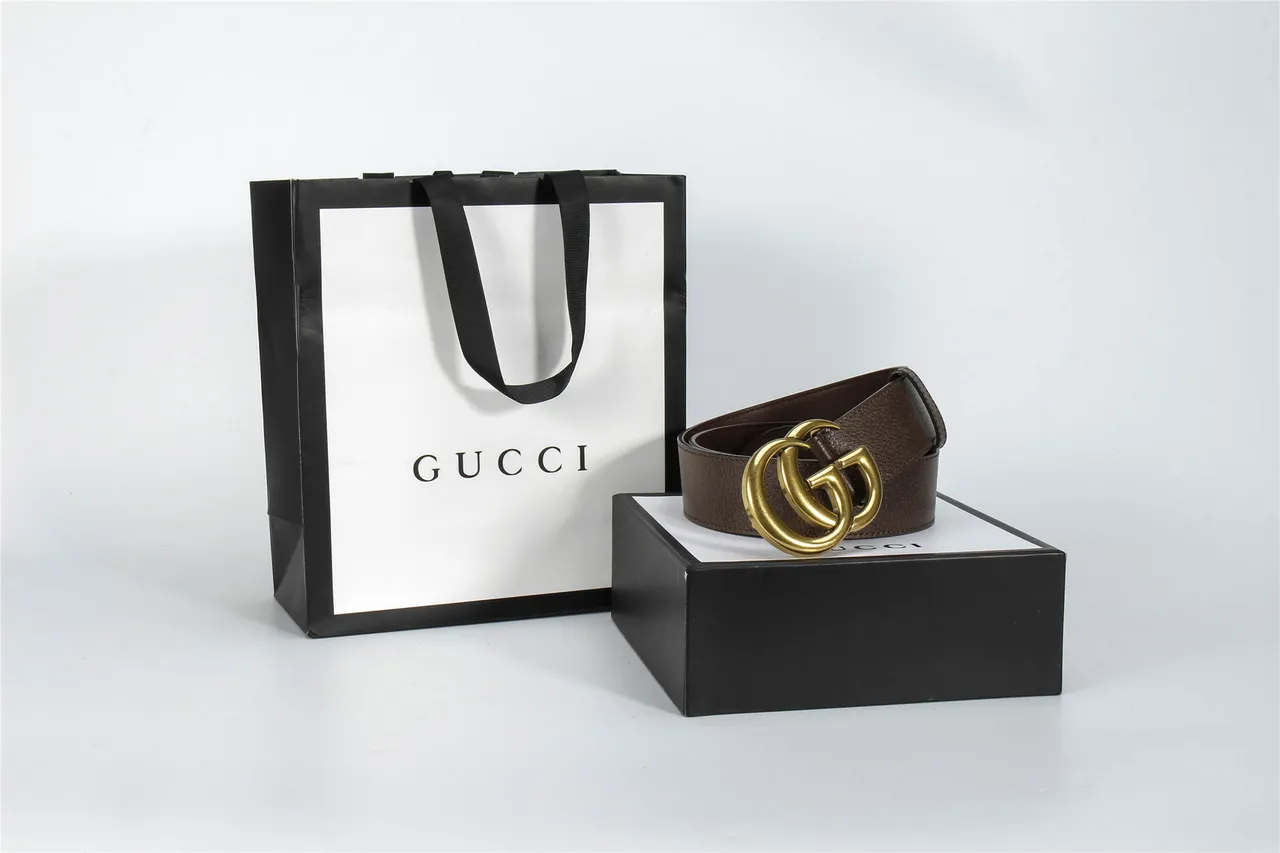 Ceinture Gucci GG Marmont cuir marron grainé 5