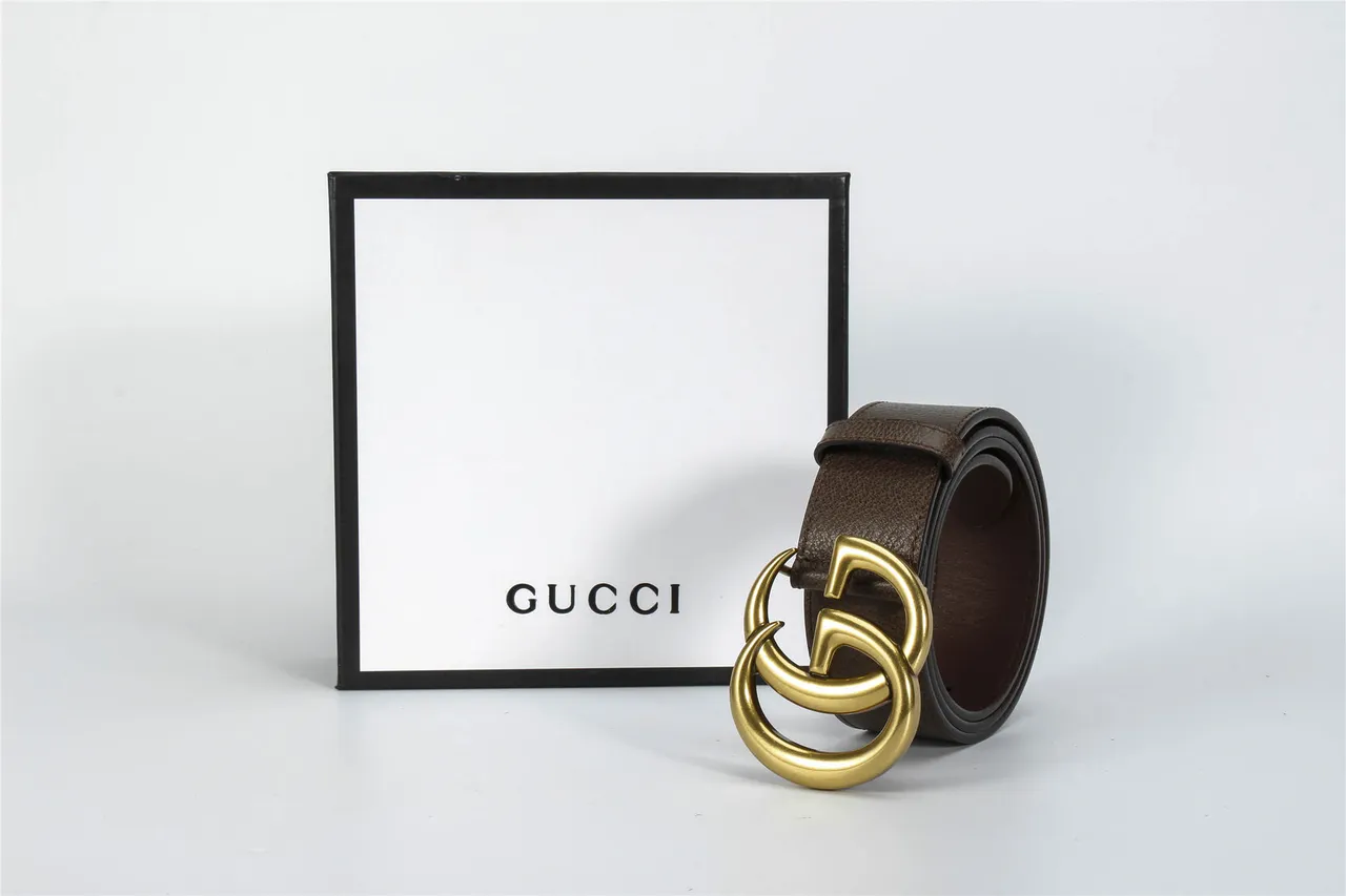 Ceinture Gucci GG Marmont cuir marron grainé 6