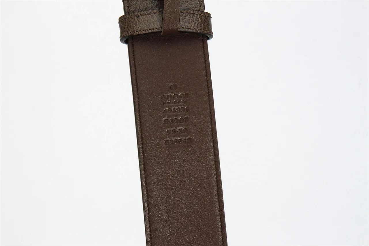 Ceinture Gucci GG Marmont cuir marron grainé 8