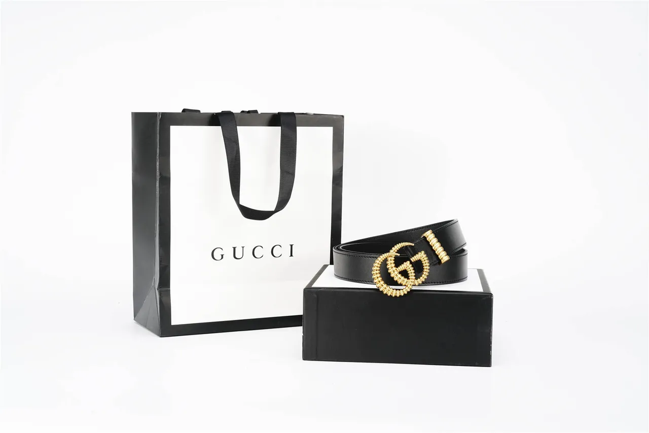 Gucci GG Marmont Coiled Rope Interlocking G Black Leather Belt 5