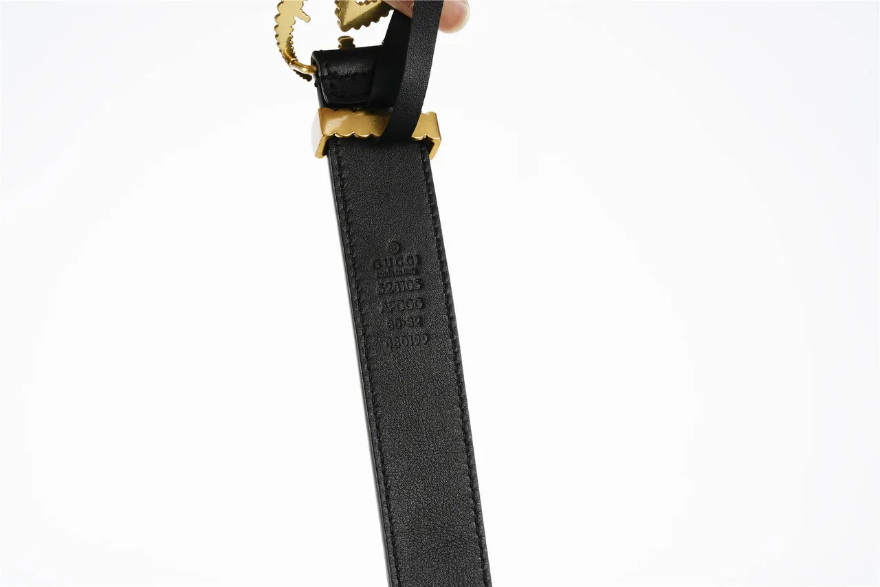 Gucci GG Marmont Coiled Rope Interlocking G Black Leather Belt 8