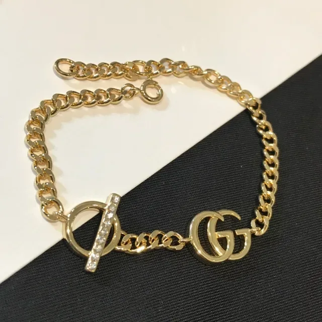 قلادة جوتشي GG مارمونت سلسلة Curb Chain ذهبية Interlocking Double-G 7