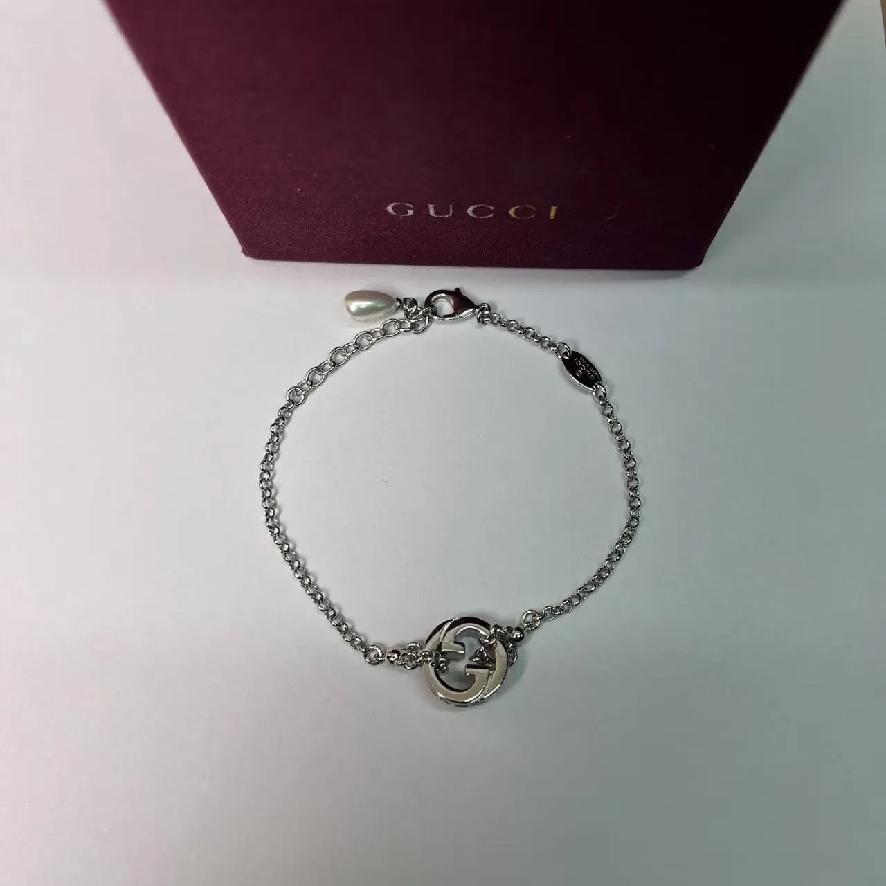 Gucci GG Marmont Gold-Tone Crystal and Pearl Bracelet 3