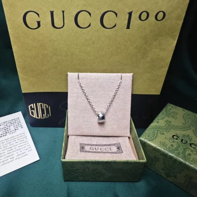 Gucci GG Marmont Gold-Tone Interlocking G Pendant Necklace 5