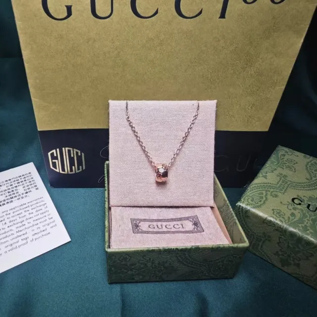 Gucci GG Marmont Gold-Tone Interlocking G Pendant Necklace 6