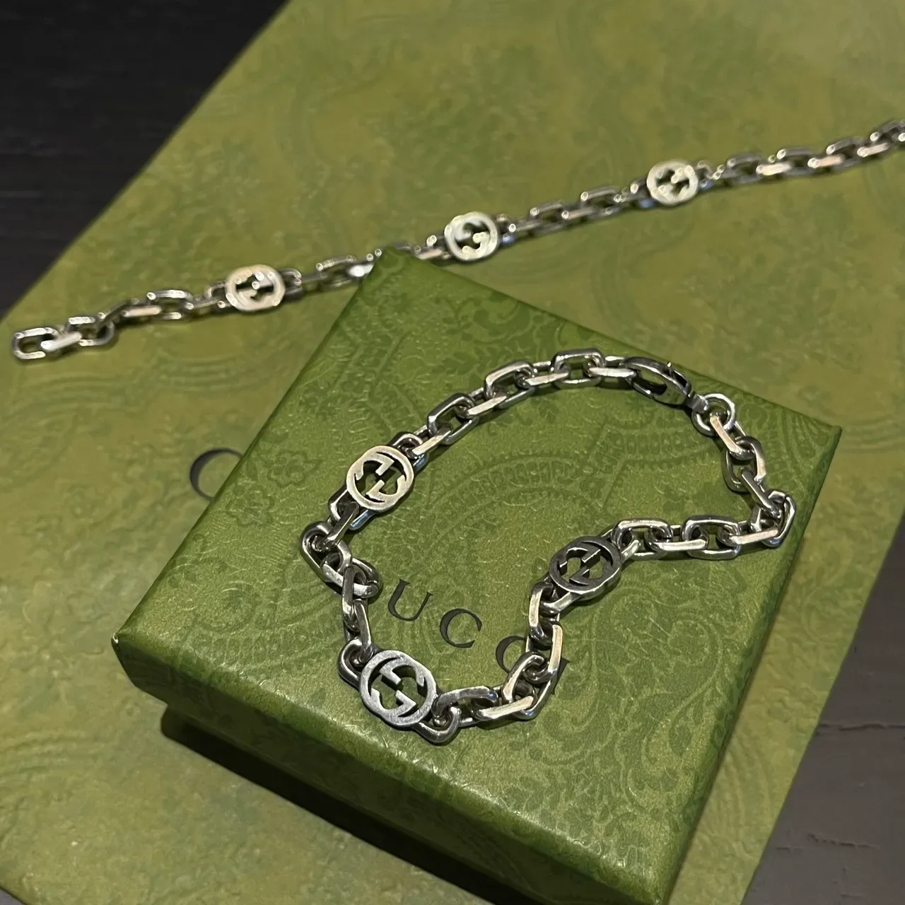 Gucci GG Marmont Interlocking G Logo Chain Bracelet 4