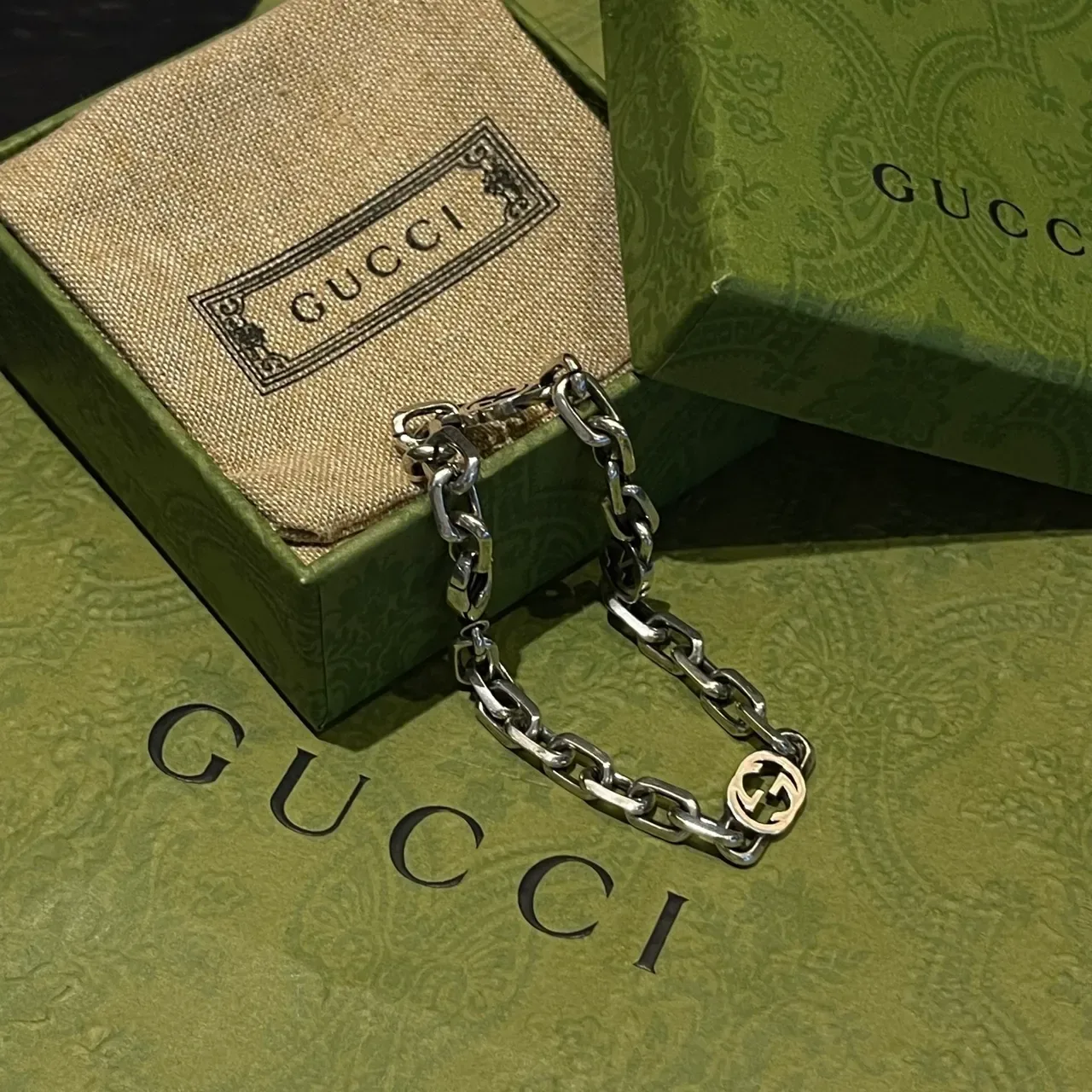 Gucci GG Marmont Interlocking G Logo Chain Bracelet 6