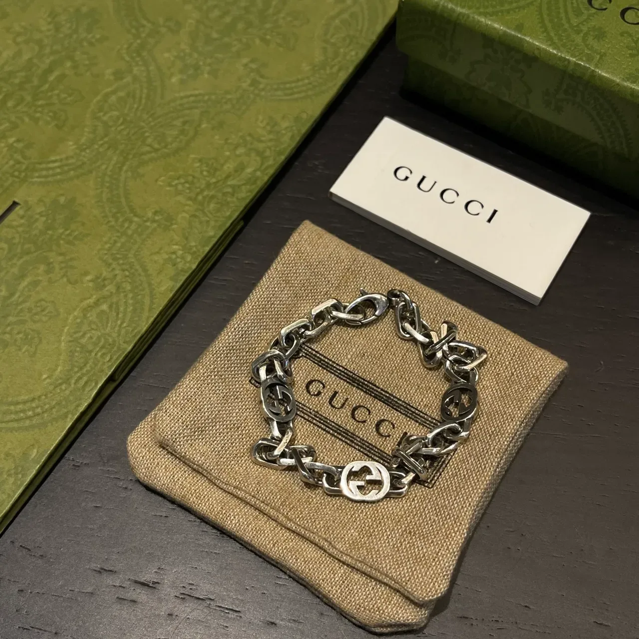 Gucci GG Marmont Interlocking G Logo Chain Bracelet 8