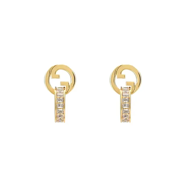 Gucci GG Marmont Interlocking G Pavé أقراط حلقان 8