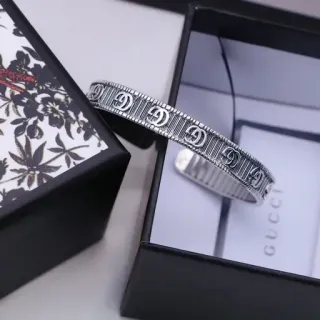 Gucci GG Marmont Interlocking G Ribbed Cuff Bracelet